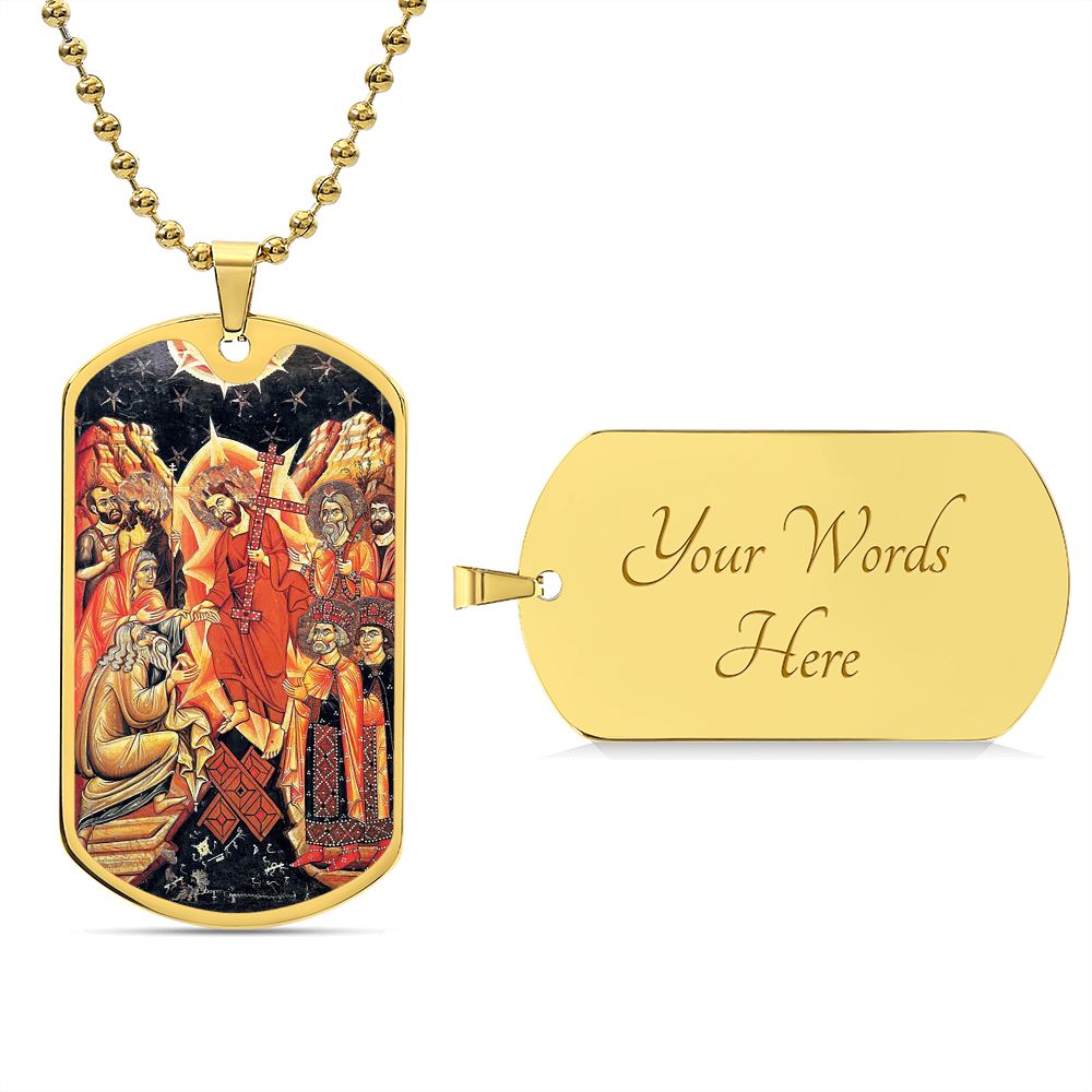 Descent into Hell dog tag necklace