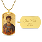 St Demetrius by Panselinos dog tag necklace