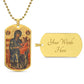 Theotokos Enthroned dog tag necklace
