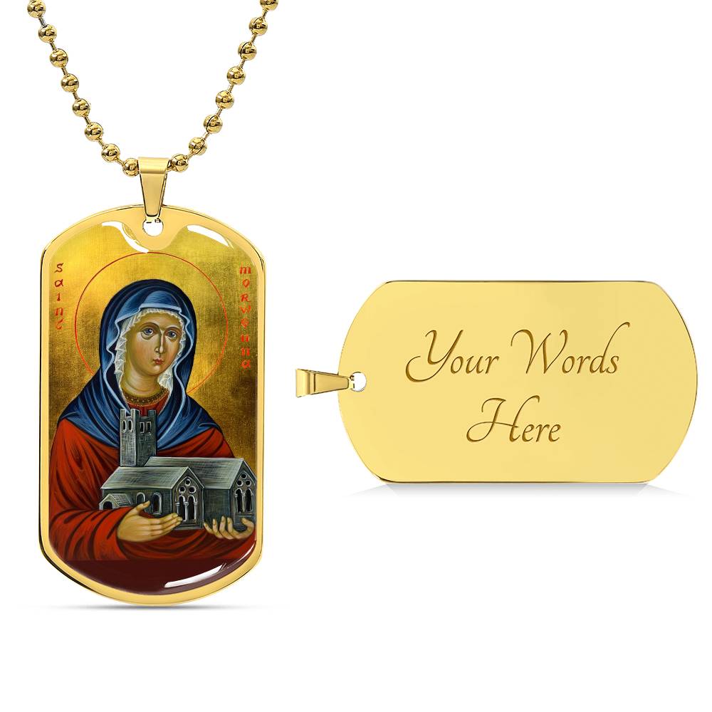 Saint Morwenna dog tag necklace