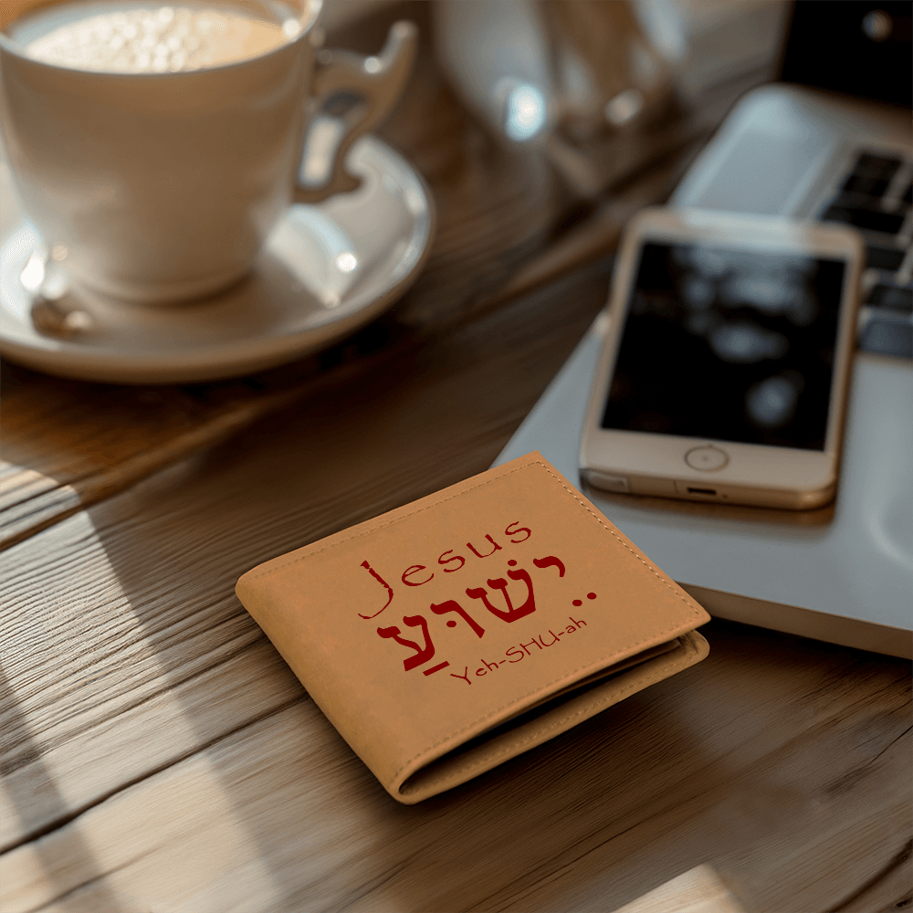 Jesus Name in Hebrew Leather Wallet
