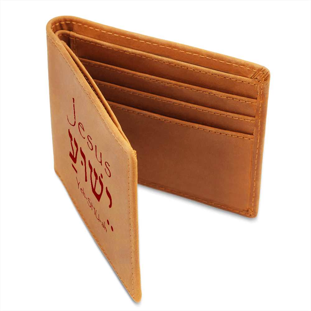 Jesus Name in Hebrew Leather Wallet