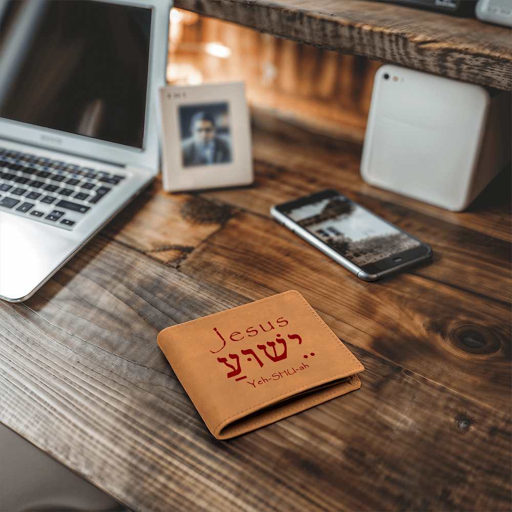 Jesus Name in Hebrew Leather Wallet