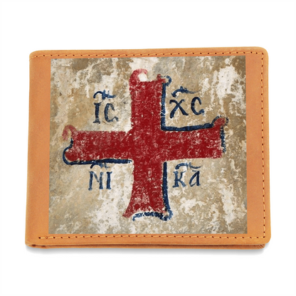 Jesus Christ Conquers IC XC NIKA Christogram Leather Wallet