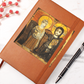 Christ and Abbot Menas Orthodox Icon Leather Journal