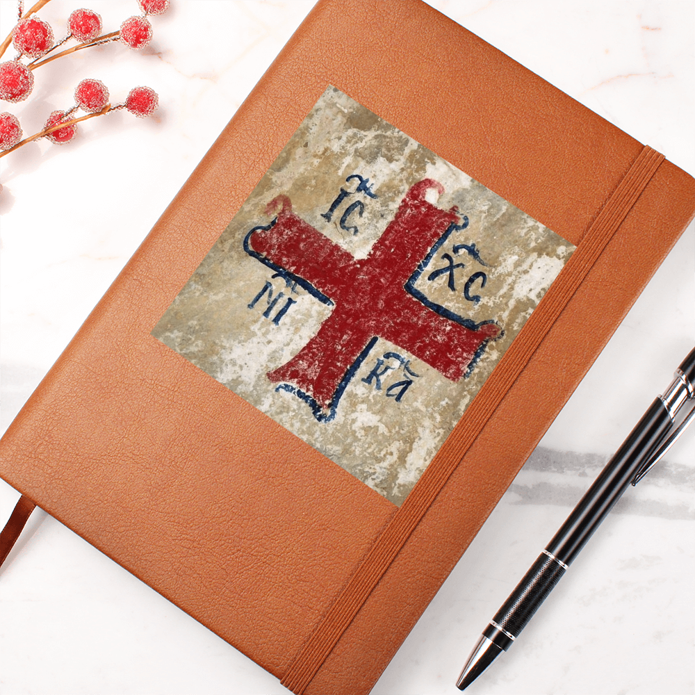 Jesus Christ Conquers IC XC NIKA Christogram Leather Journal
