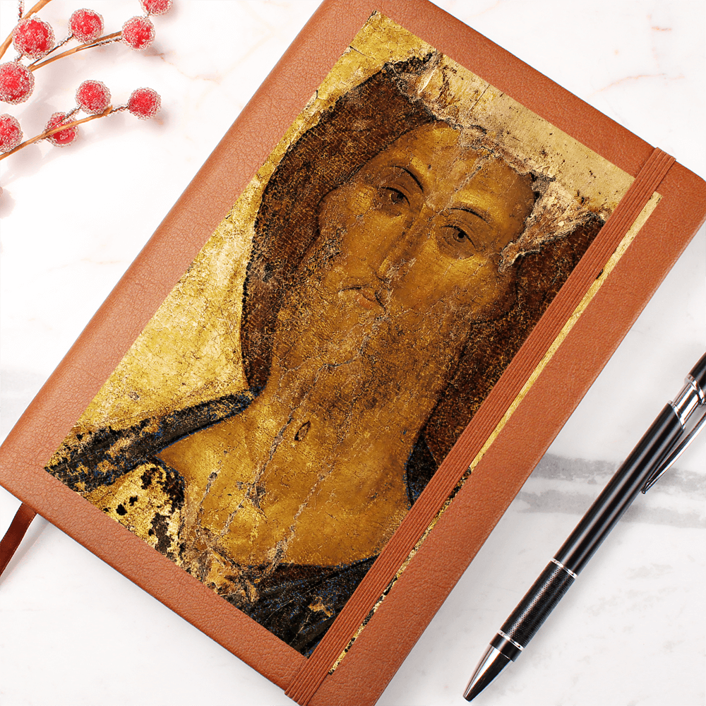 Christ Saviour Orthodox Icon by Anfrey Rublev Leather Journal