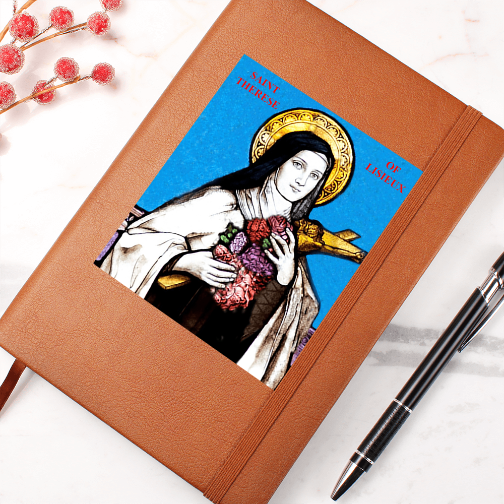 St Therese of Lisieaux Picture Leather Journal