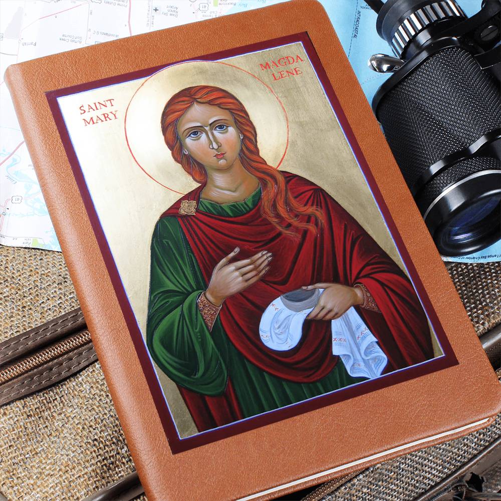 St Mary Magdalene Orthodox Icon Leather Journal
