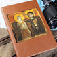 Christ and Abbot Menas Orthodox Icon Leather Journal
