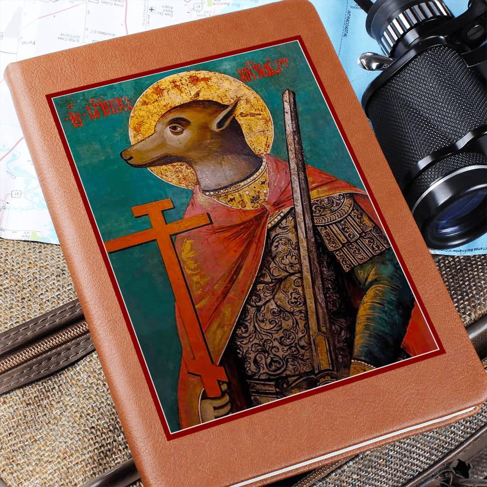 Dog Headed St Christopher Orthodox Icon Leather Journal