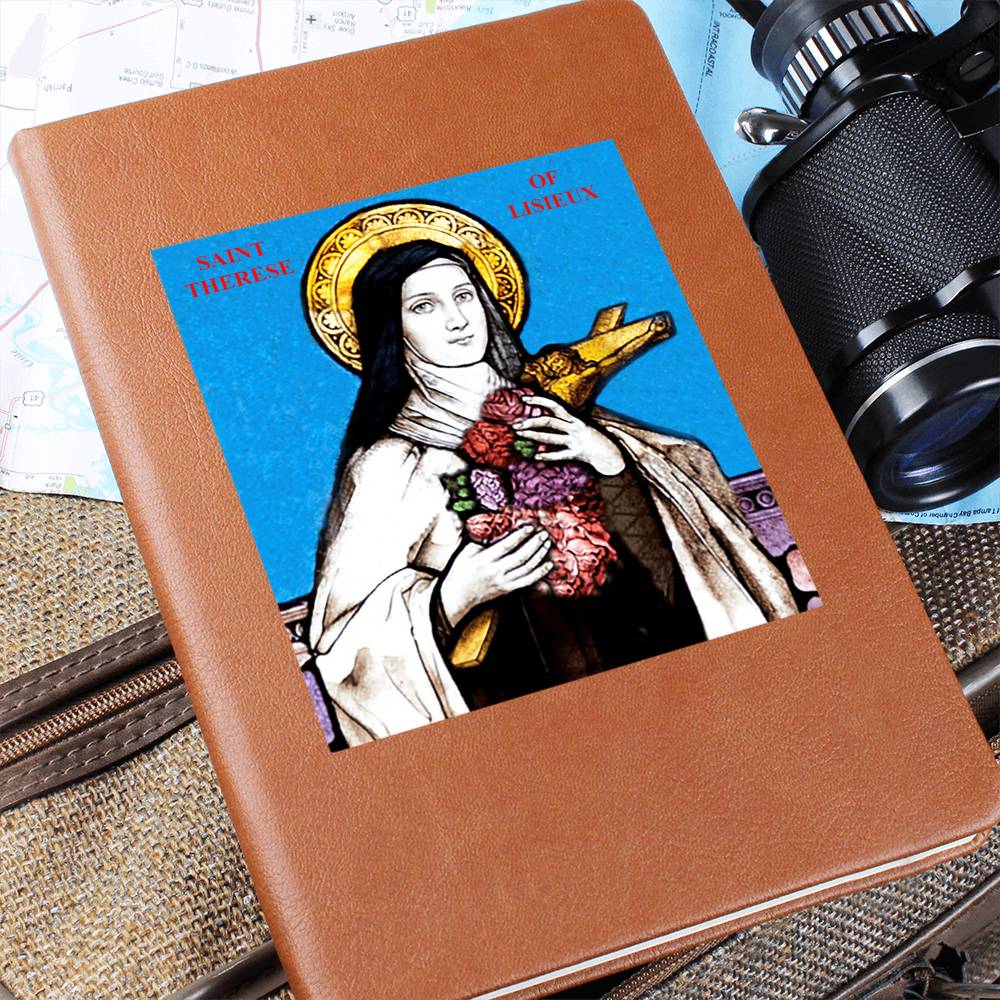 St Therese of Lisieaux Picture Leather Journal