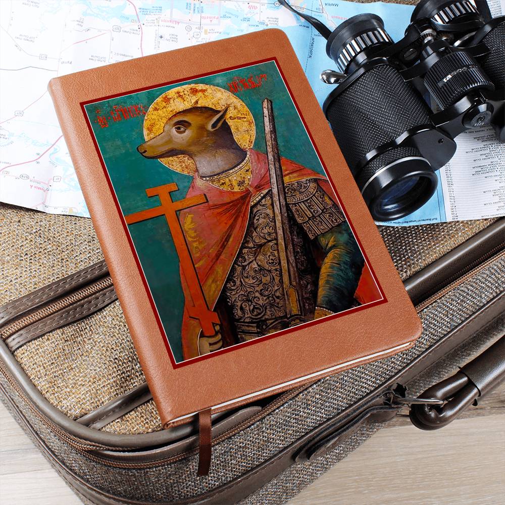 Dog Headed St Christopher Orthodox Icon Leather Journal
