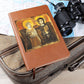 Christ and Abbot Menas Orthodox Icon Leather Journal