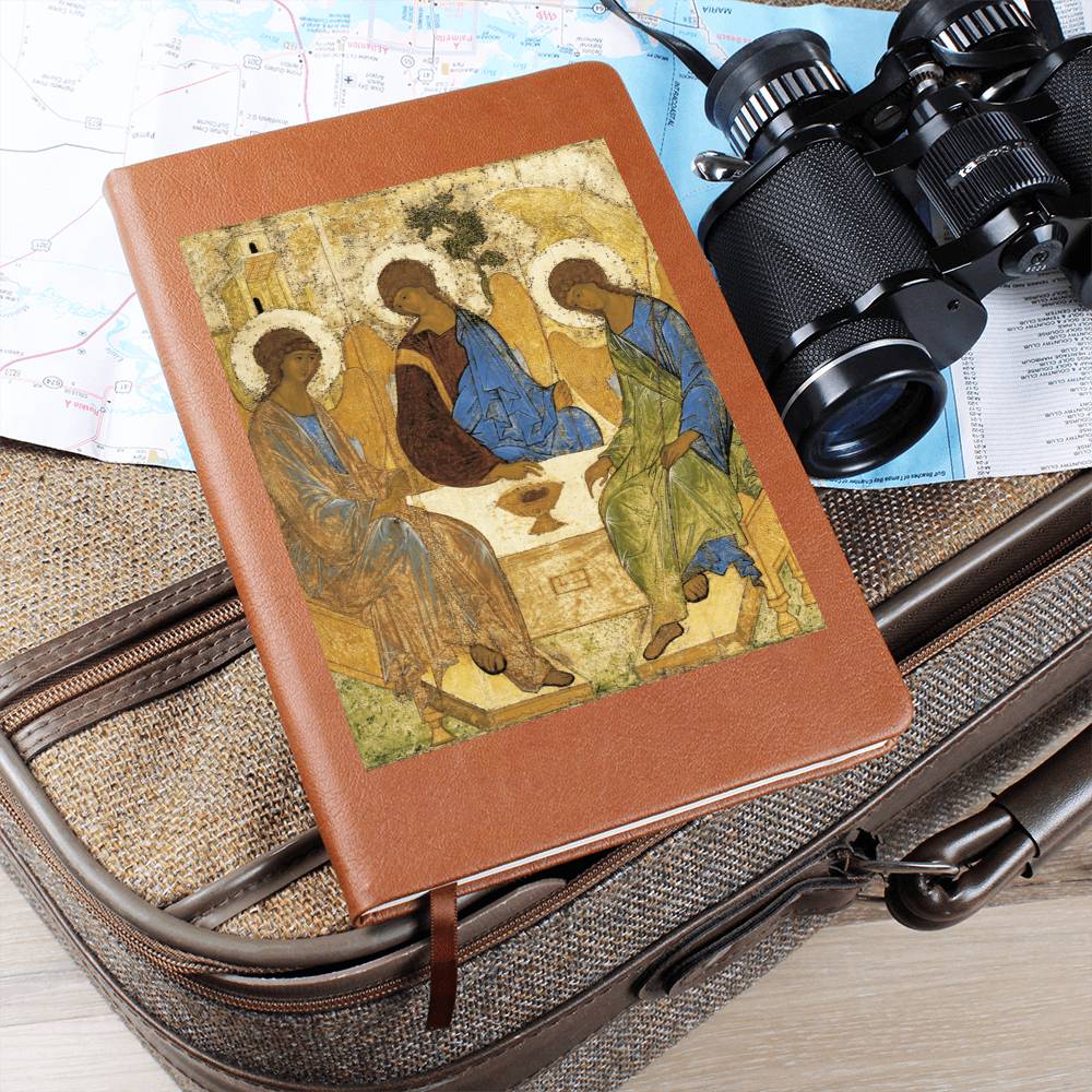 Holy Trinity Leather Journal Orthodox Icon by Andrey Rublev