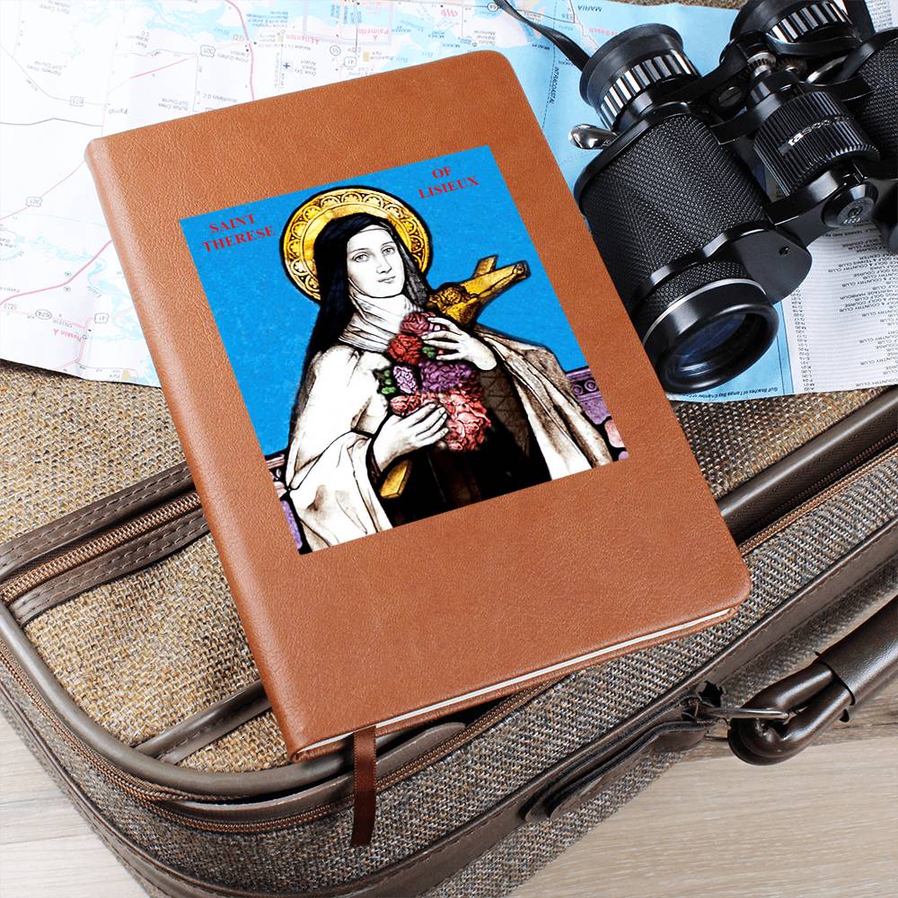 St Therese of Lisieaux Picture Leather Journal