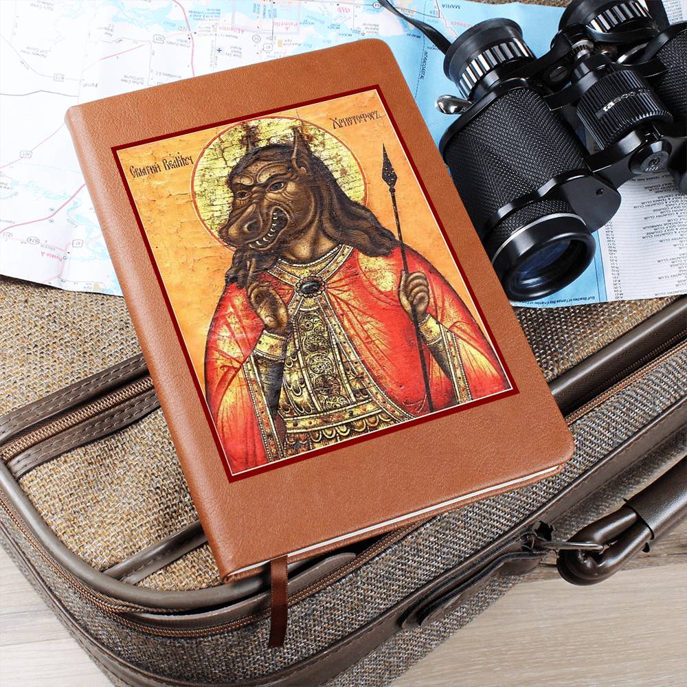 Dog Headed St Christopher Orthodox Icon Leather Journal