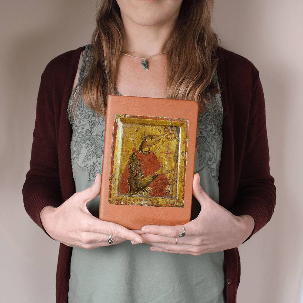 Dog Headed Christopher Orthodox Icon Leather Journal