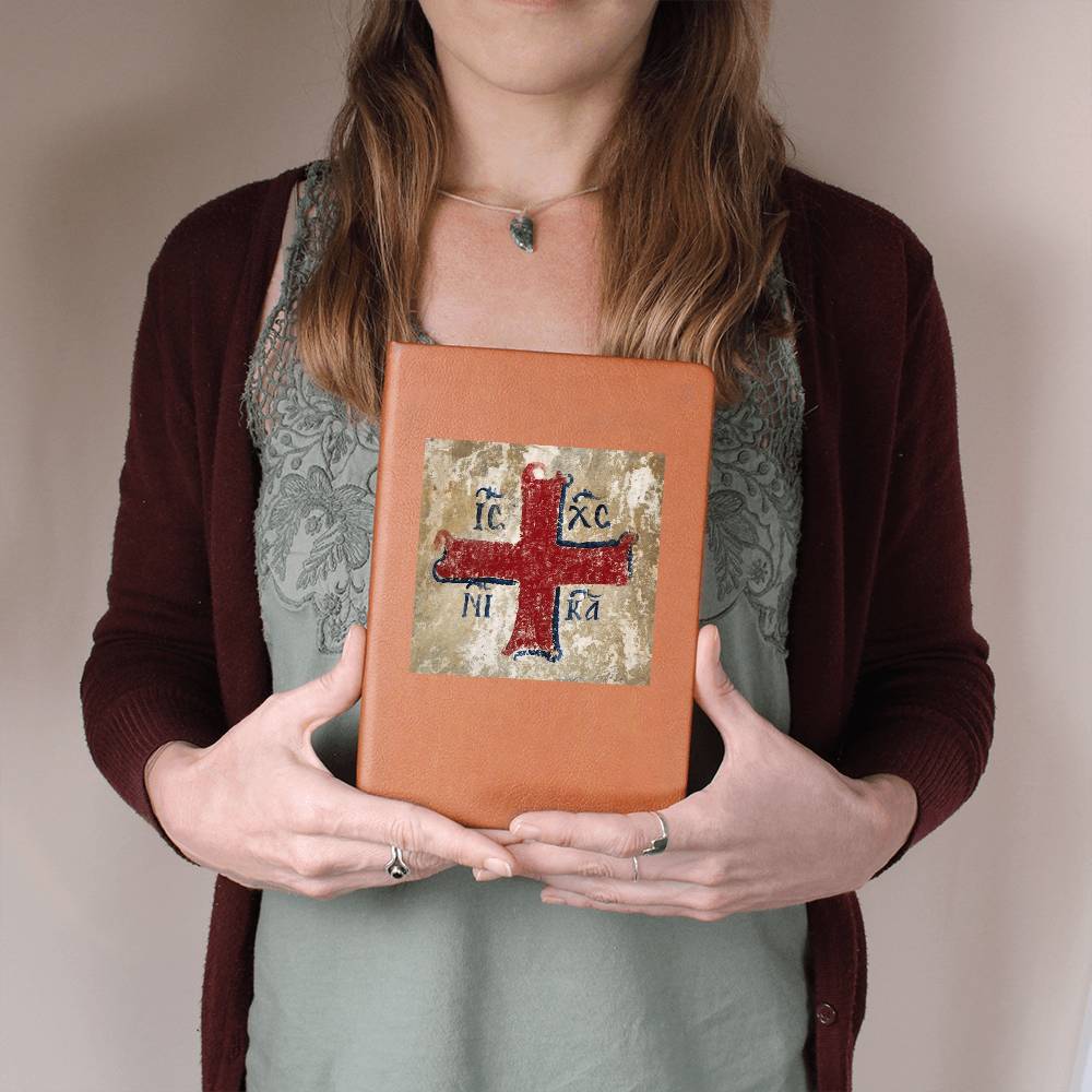 Jesus Christ Conquers IC XC NIKA Christogram Leather Journal