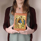 Holy Trinity Leather Journal Orthodox Icon by Andrey Rublev