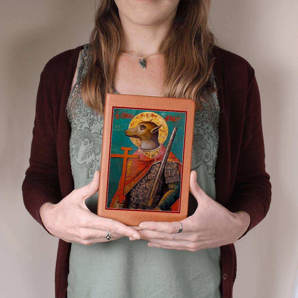 Dog Headed St Christopher Orthodox Icon Leather Journal