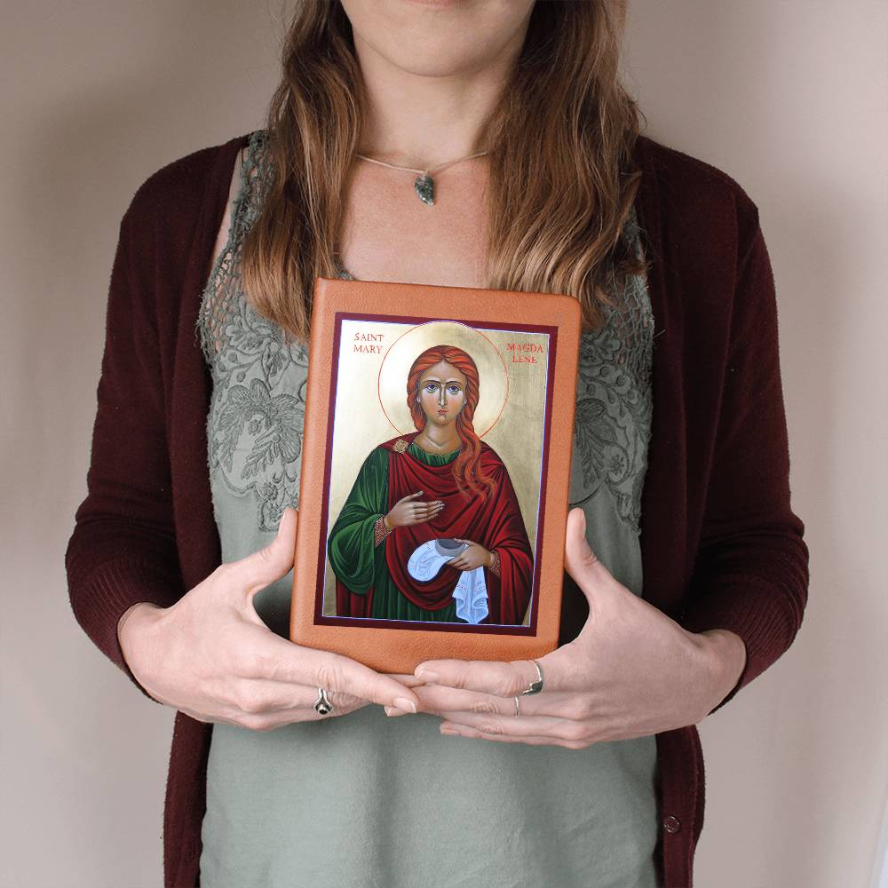 St Mary Magdalene Orthodox Icon Leather Journal