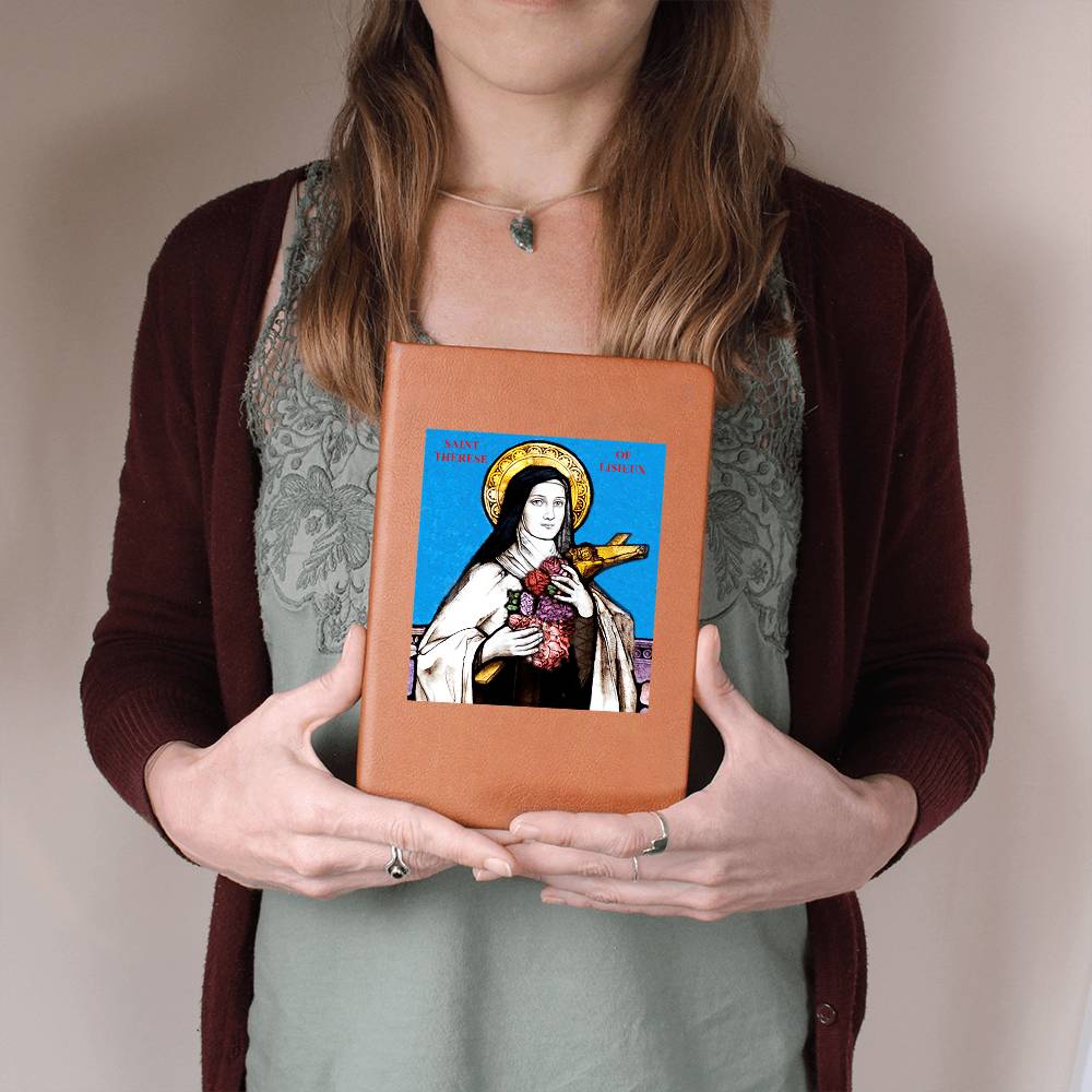 St Therese of Lisieaux Picture Leather Journal