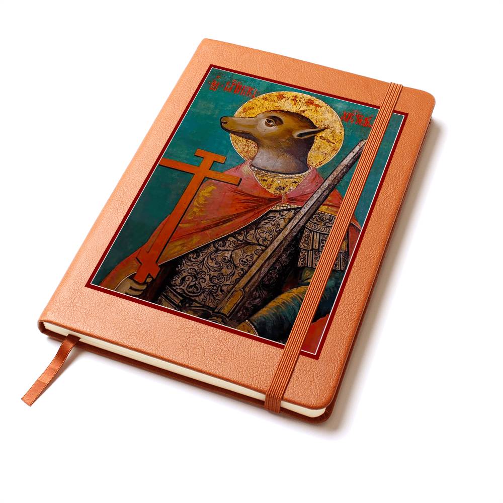 Dog Headed St Christopher Orthodox Icon Leather Journal