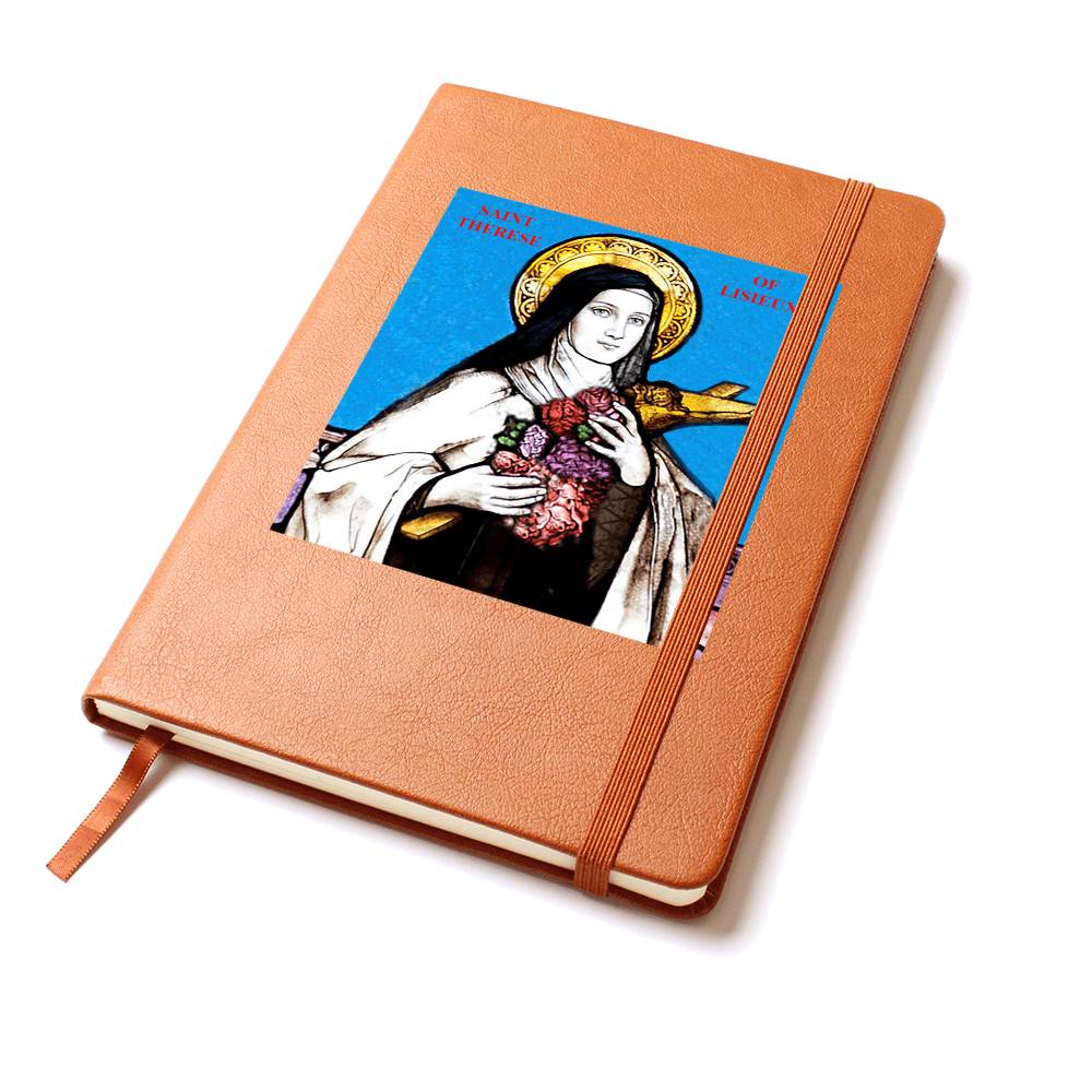 St Therese of Lisieaux Picture Leather Journal