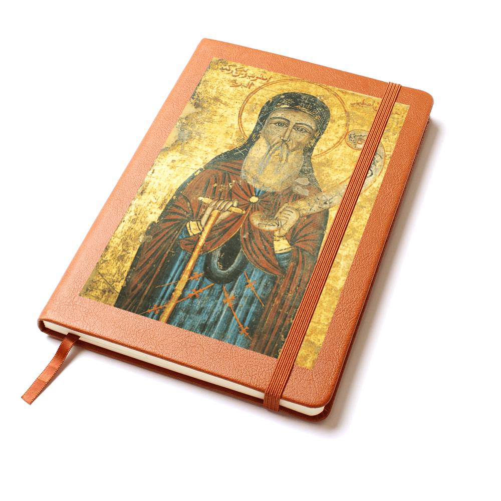 St Anthony Abbot Orthodox Icon Leather Journal