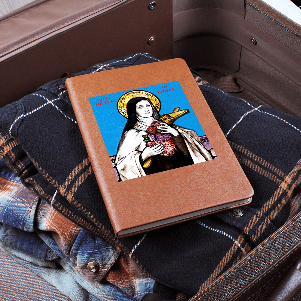 St Therese of Lisieaux Picture Leather Journal