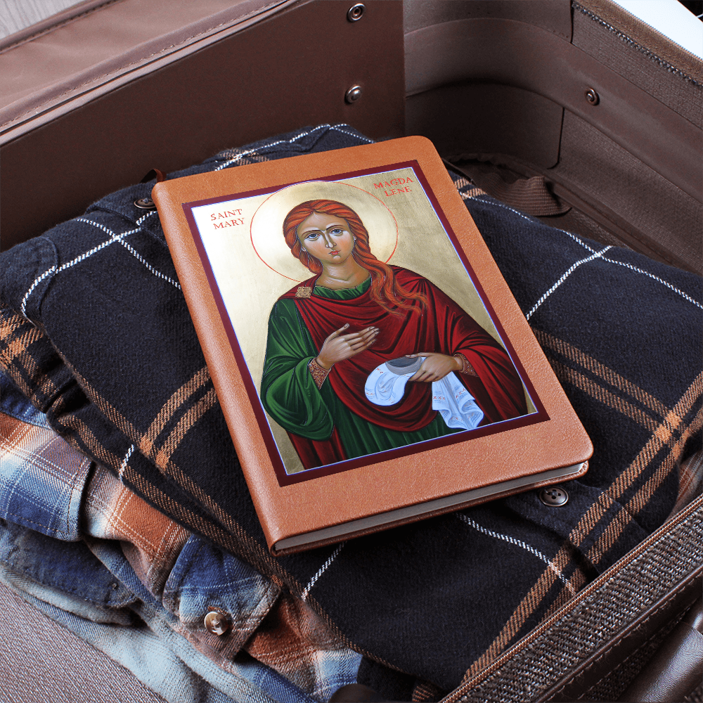 St Mary Magdalene Orthodox Icon Leather Journal