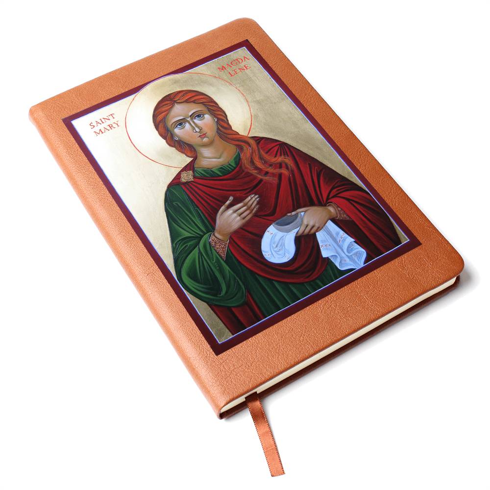 St Mary Magdalene Orthodox Icon Leather Journal