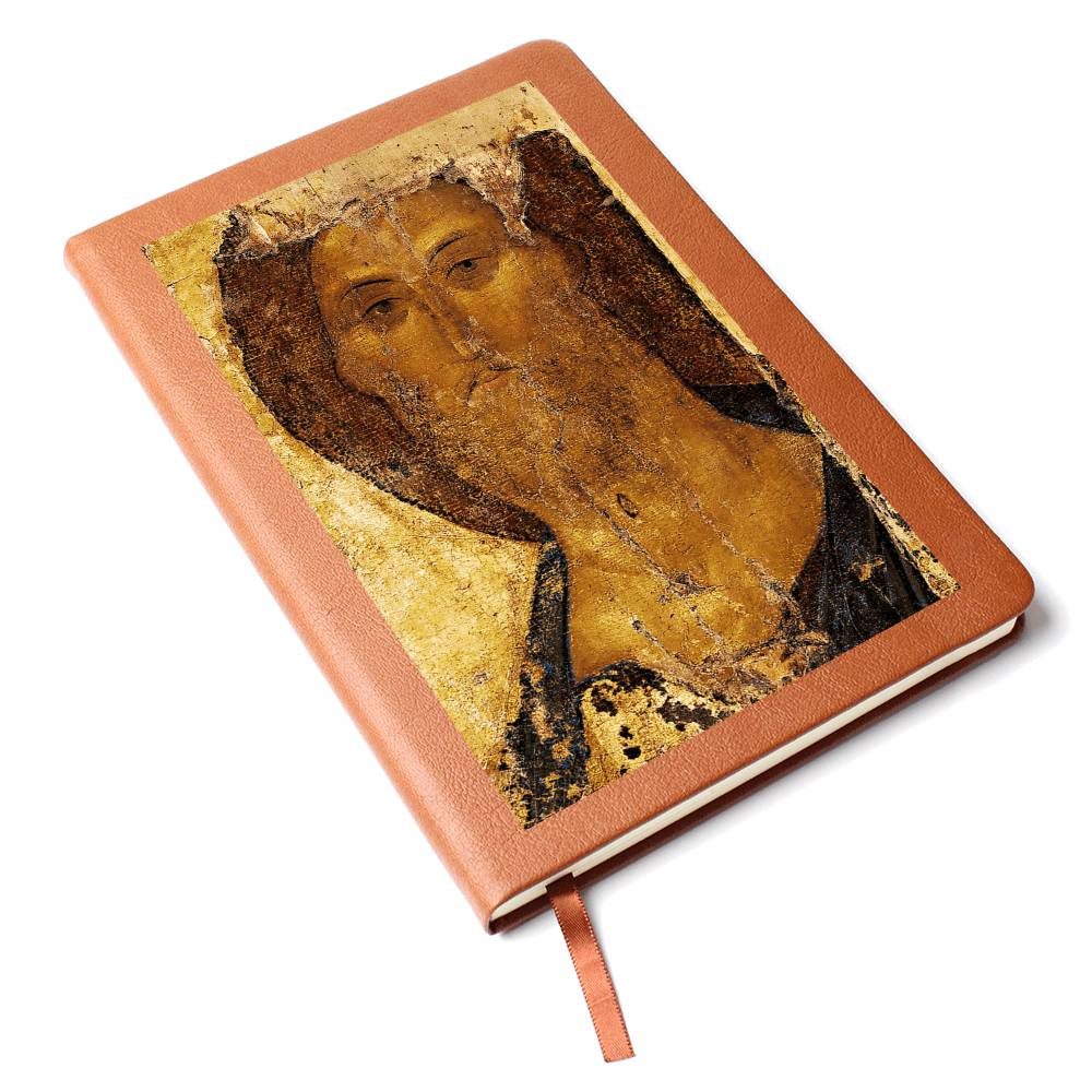 Christ Saviour Orthodox Icon by Anfrey Rublev Leather Journal