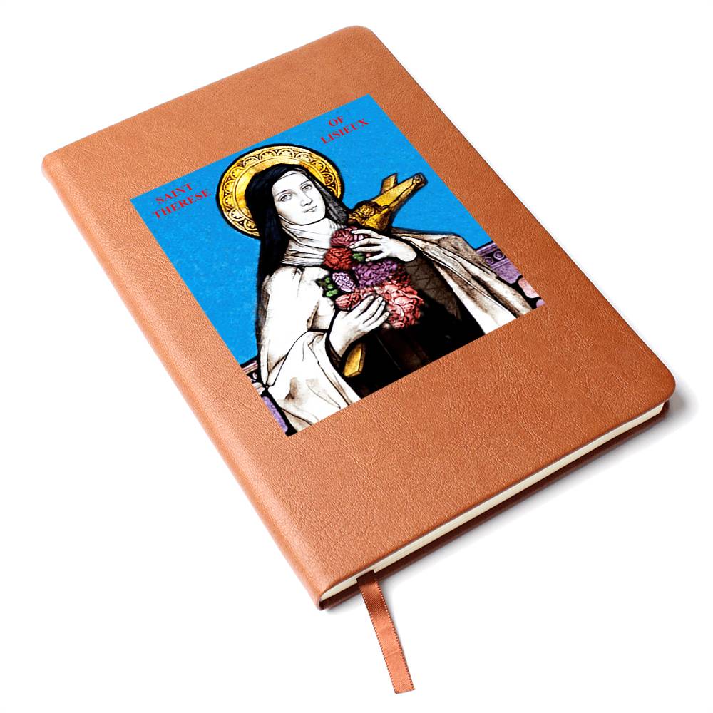 St Therese of Lisieaux Picture Leather Journal