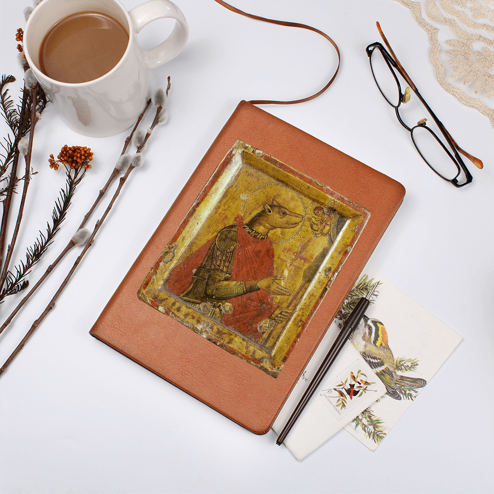 Dog Headed Christopher Orthodox Icon Leather Journal