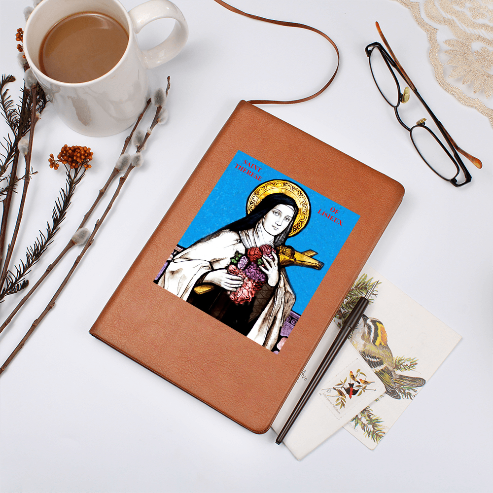 St Therese of Lisieaux Picture Leather Journal
