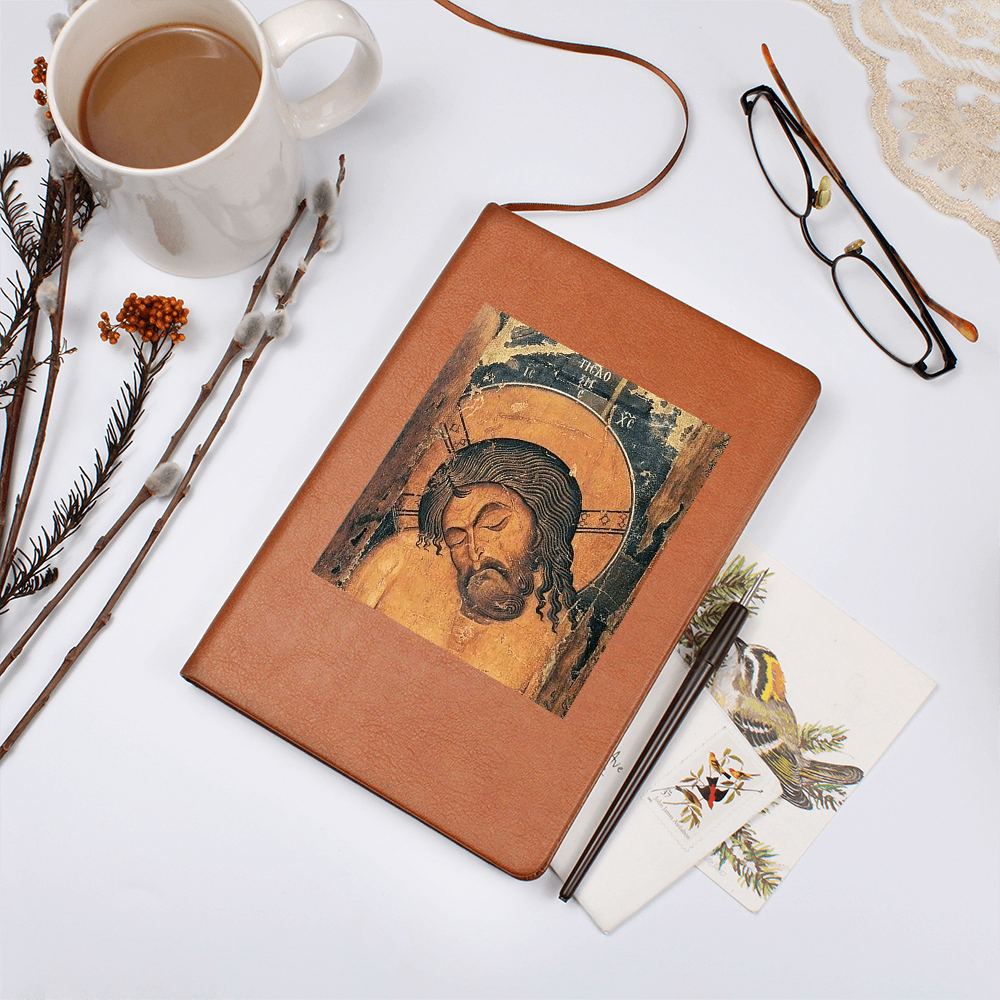 Extreme Humility Orthodox Icon Christ the Bridegroom Leather Journal