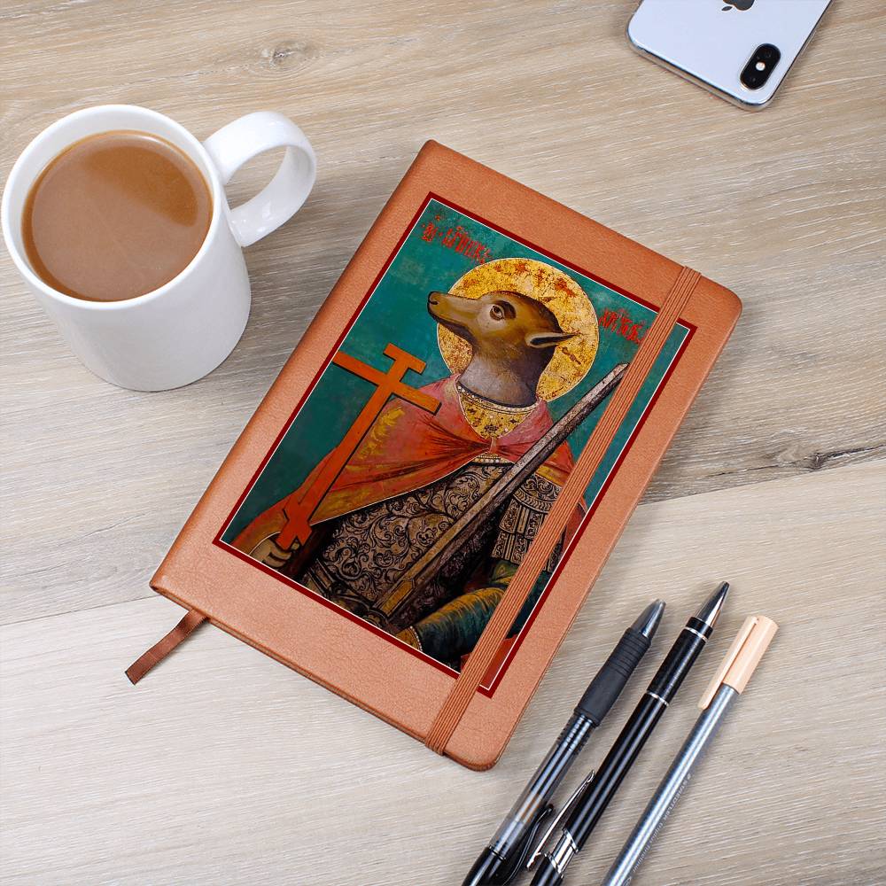 Dog Headed St Christopher Orthodox Icon Leather Journal
