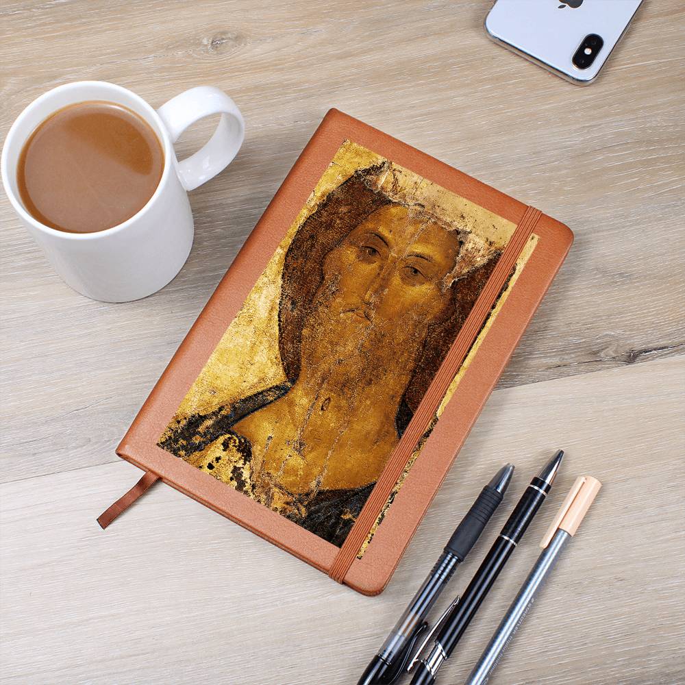 Christ Saviour Orthodox Icon by Anfrey Rublev Leather Journal