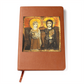 Christ and Abbot Menas Orthodox Icon Leather Journal