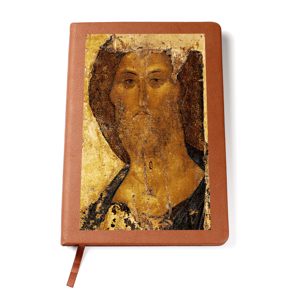 Christ Saviour Orthodox Icon by Anfrey Rublev Leather Journal
