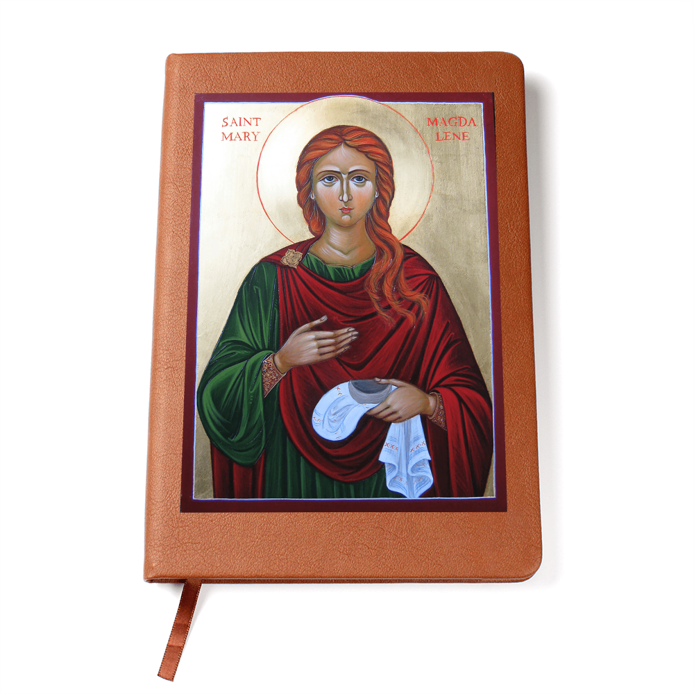 St Mary Magdalene Orthodox Icon Leather Journal