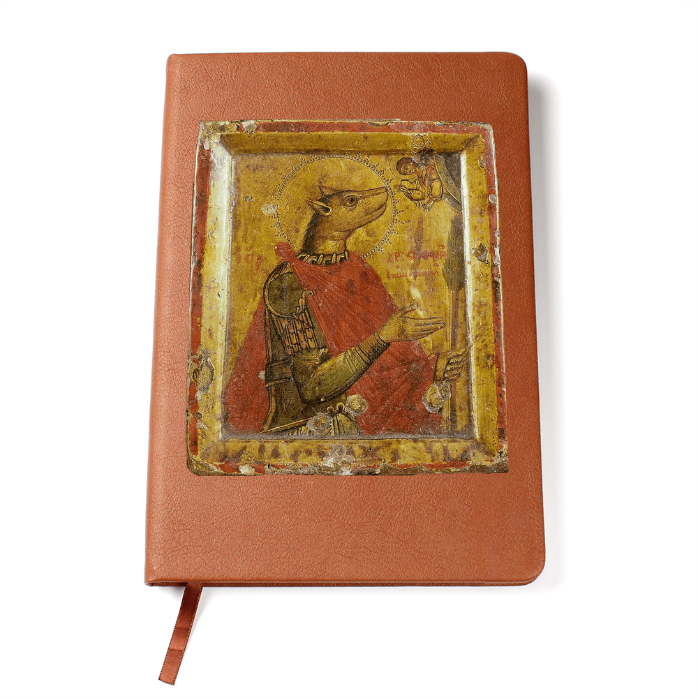 Dog Headed Christopher Orthodox Icon Leather Journal