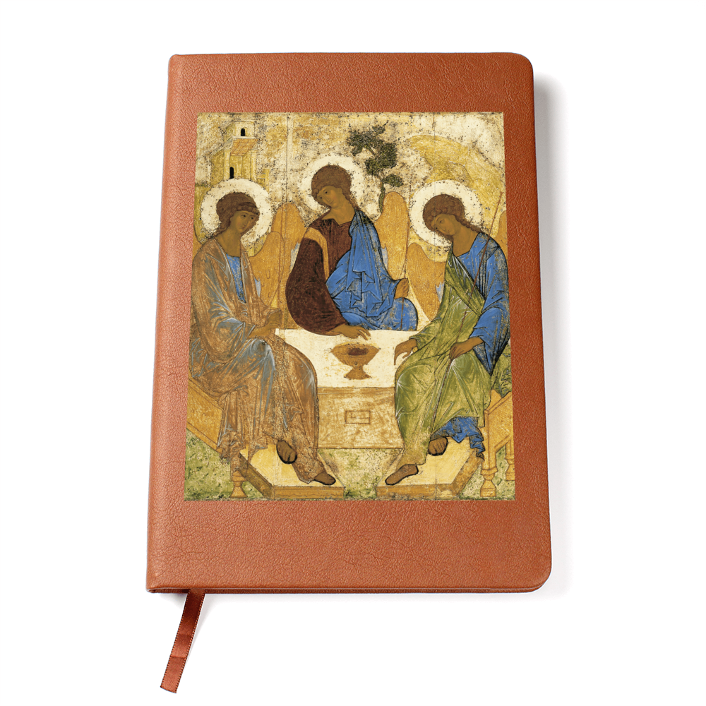Holy Trinity Leather Journal Orthodox Icon by Andrey Rublev