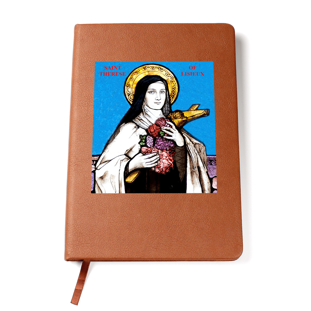 St Therese of Lisieaux Picture Leather Journal
