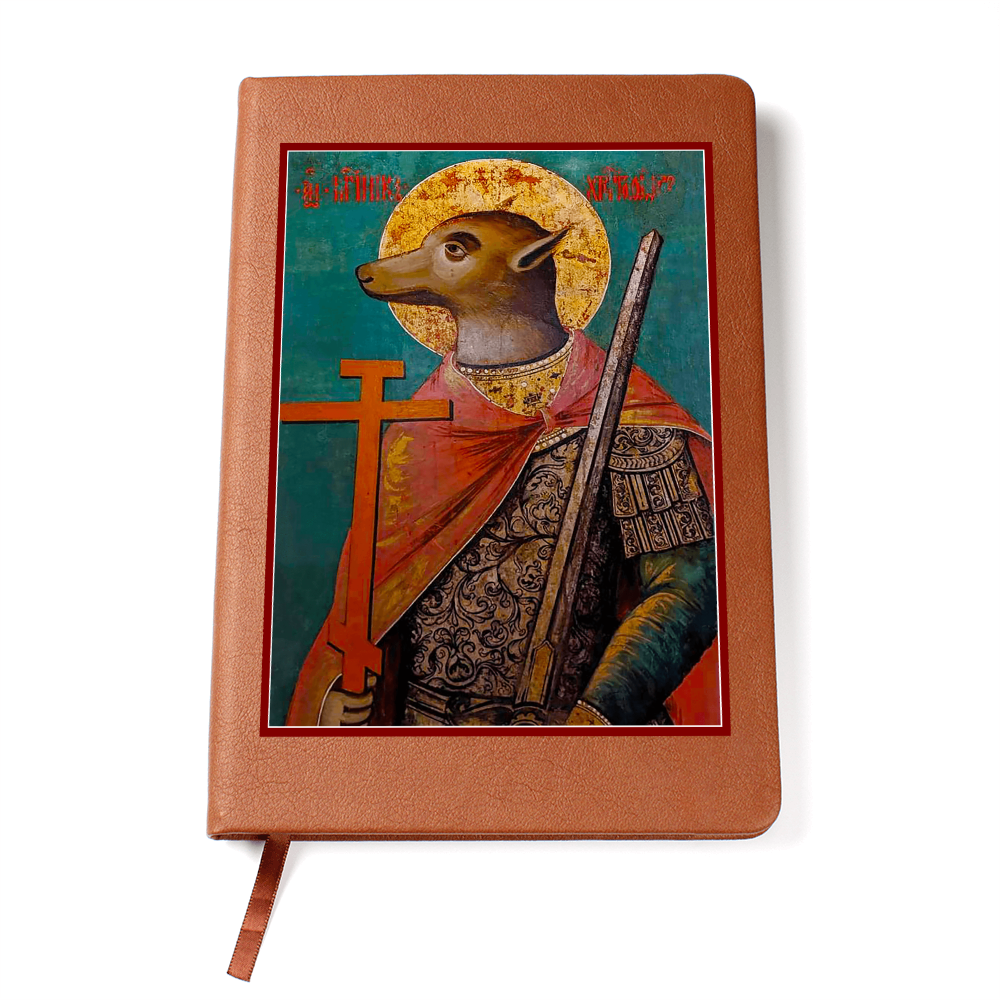 Dog Headed St Christopher Orthodox Icon Leather Journal