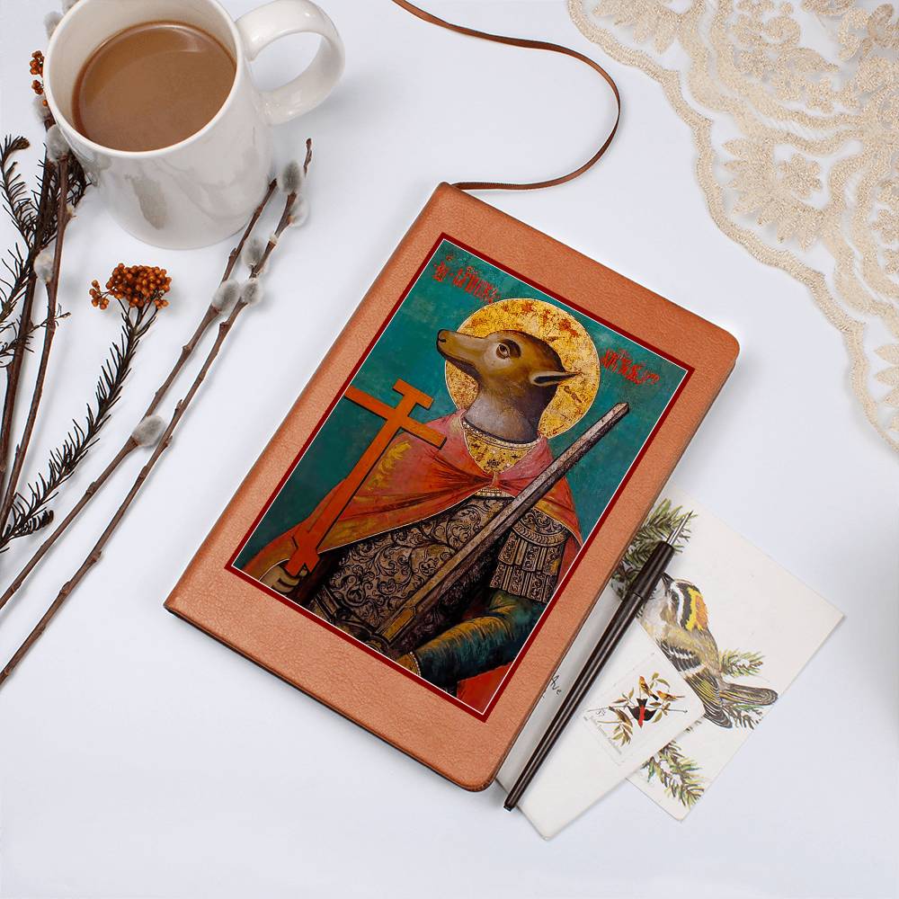 Dog Headed St Christopher Orthodox Icon Leather Journal