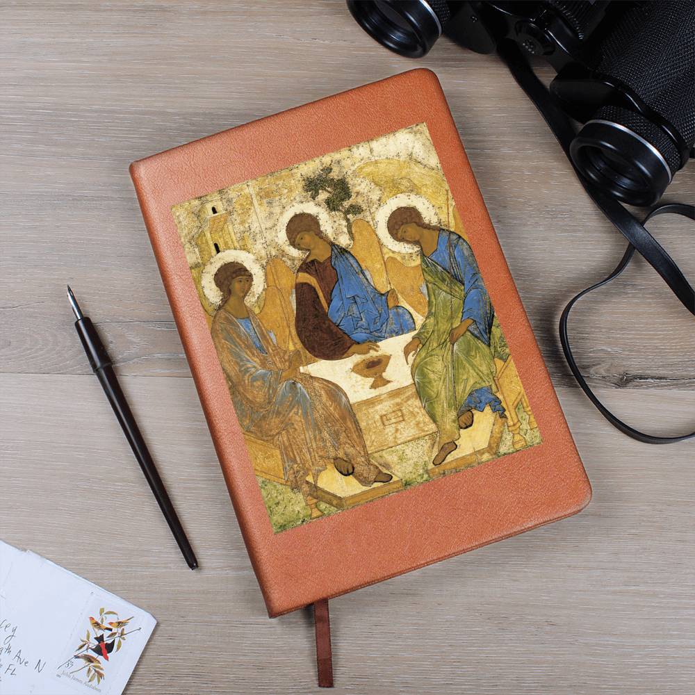 Holy Trinity Leather Journal Orthodox Icon by Andrey Rublev