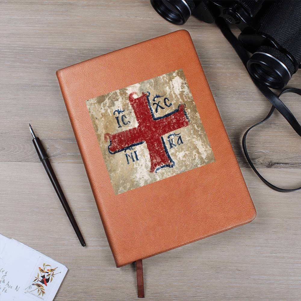 Jesus Christ Conquers IC XC NIKA Christogram Leather Journal